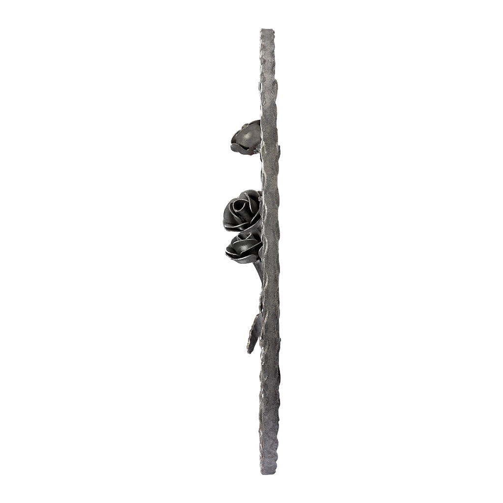 PRE039 Ornate Flower Panel 410mm Diameter 12x6mm Flat Hammered Edge Bar