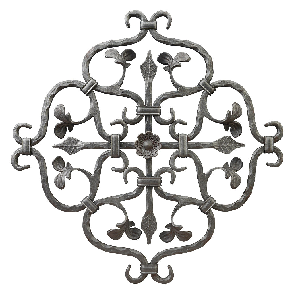 RZ19 Rosette 500 x 500mm 12mm Square Hammered Edge Bar