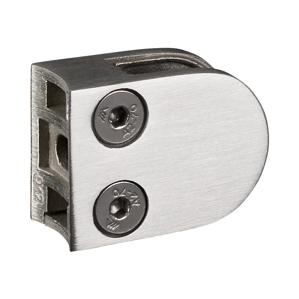304 Stainless Steel Mini D Glass Clamp To Suit 42.4mm Post - 4mm & 6mm Glass