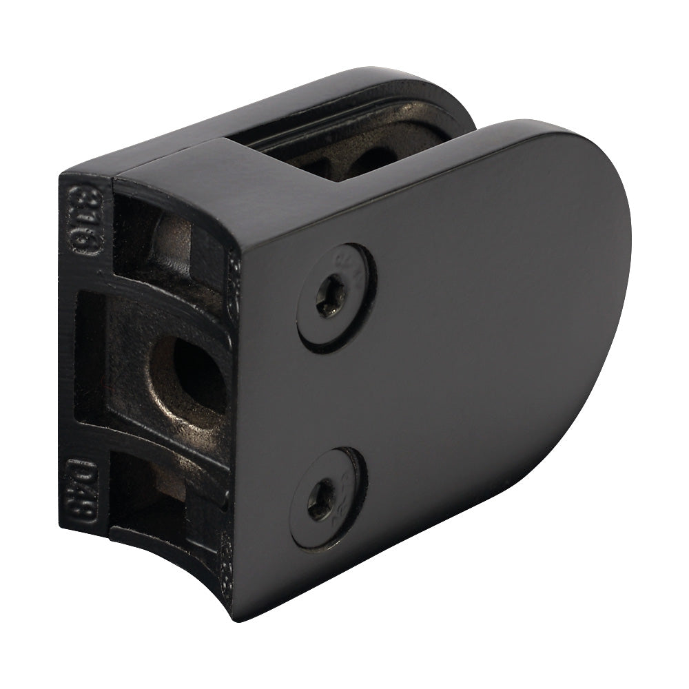 304 Stainless Steel D Type Black Glass Clamp 63x45x30mm To Suit 42.4mm Post