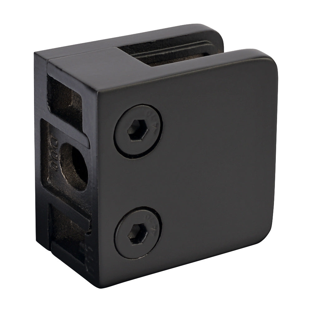 304 Stainless Steel Small Square Black Glass Clamp 45x45x27mm To Suit Flat Post