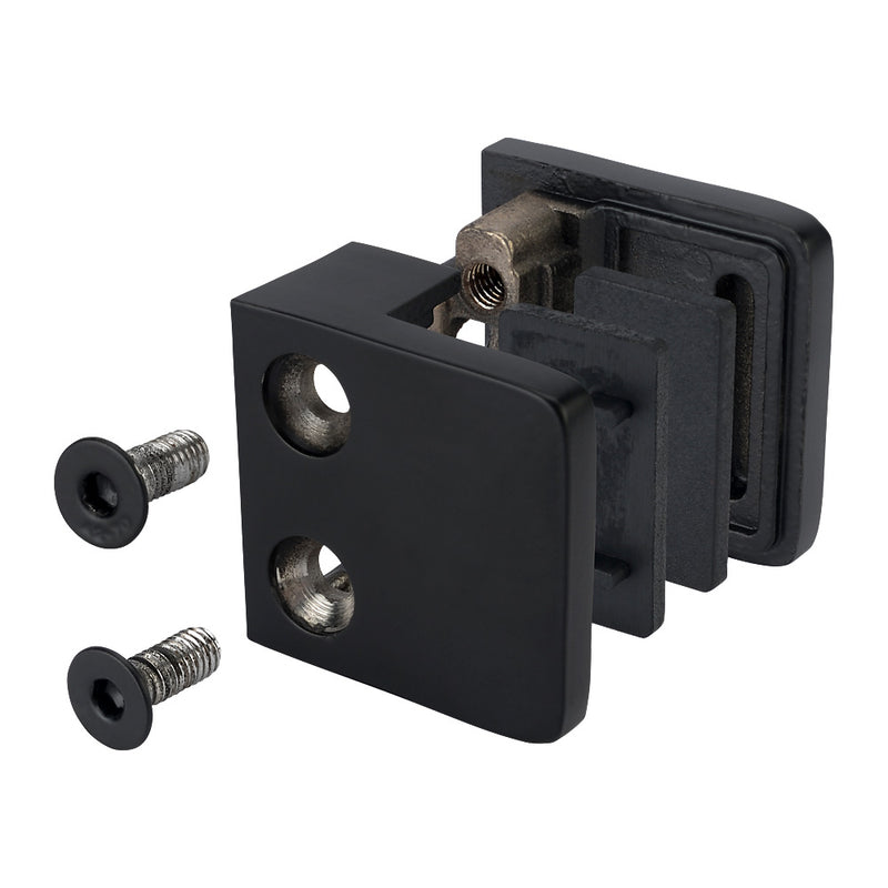 304 Stainless Steel Small Square Black Glass Clamp 45x45x27mm To Suit Flat Post