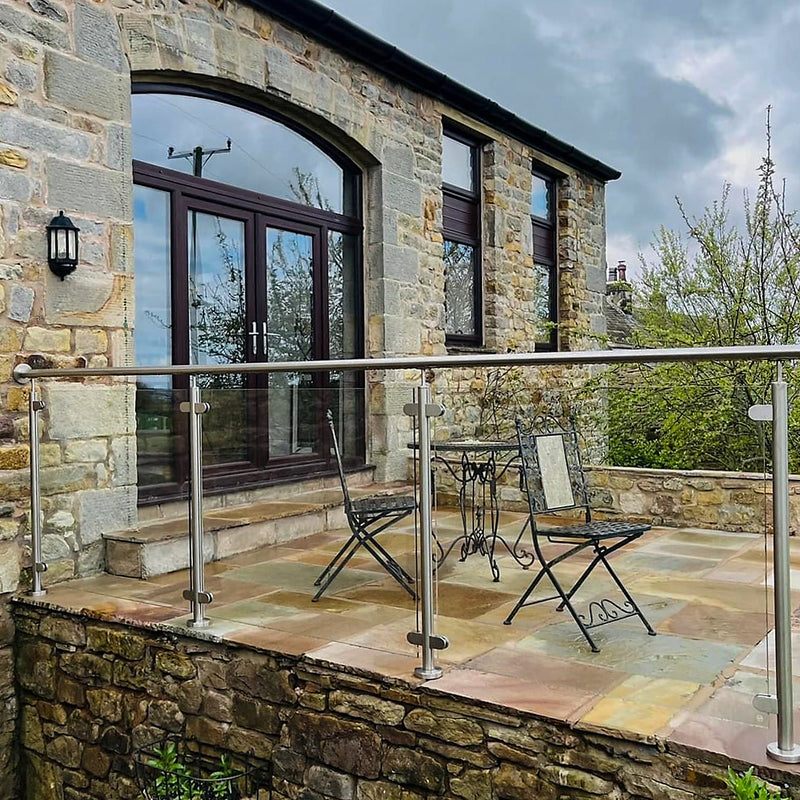 304 Stainless Steel Ready Made Glass Balustrade Kit Mid Post 42.4mm x 2.0mm