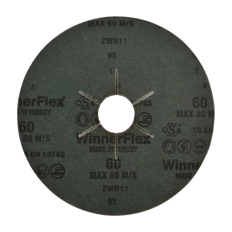 Fibre Discs Zirconium 125mm x 22mm 60 Grit