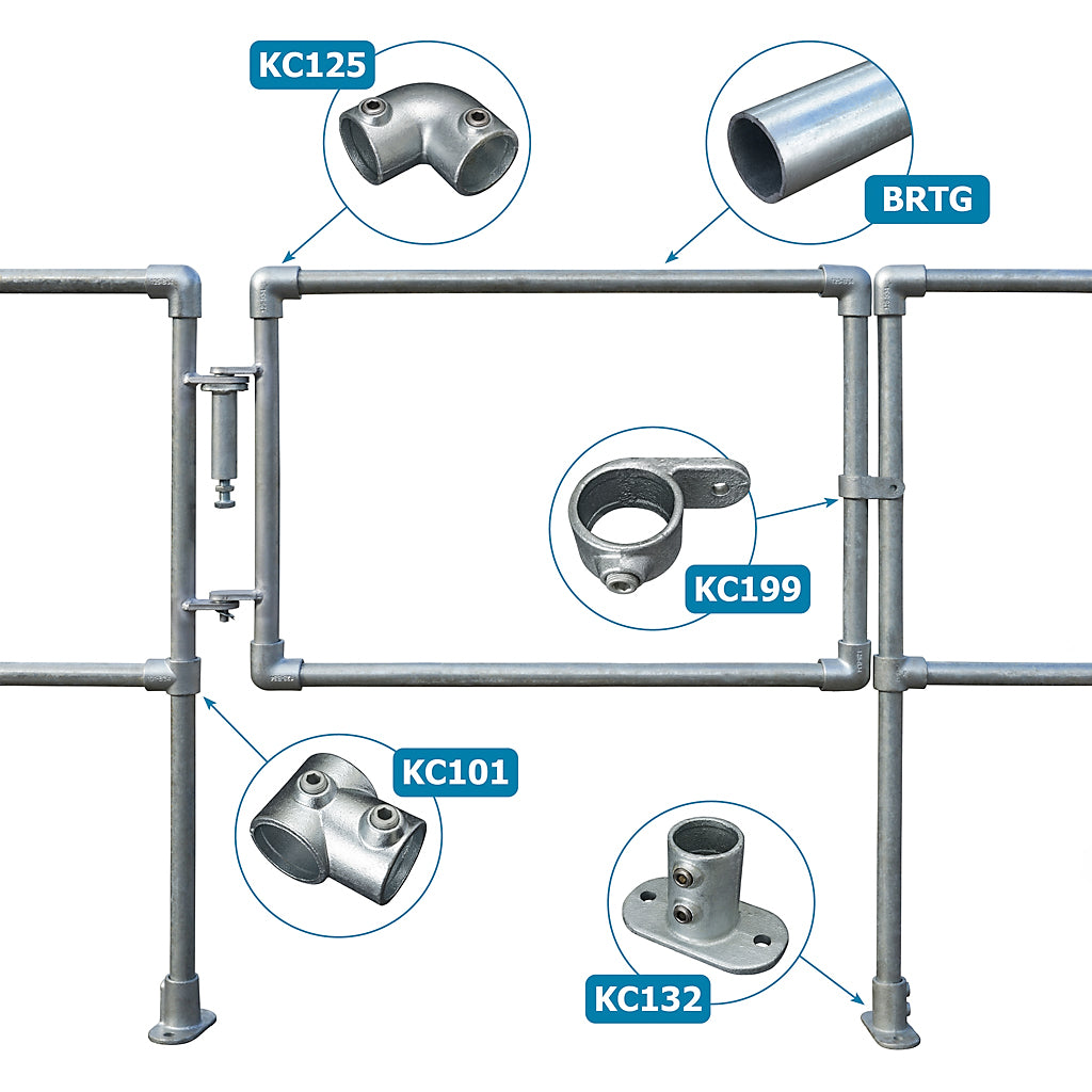 Pre Welded Sprung Gate Hinge Set 42.4mm Tube - 1060mm