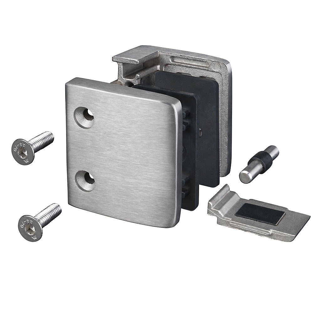316 Stainless Steel Large Square Glass Clamp For Flat To Suit 17.52 - 21.52mm