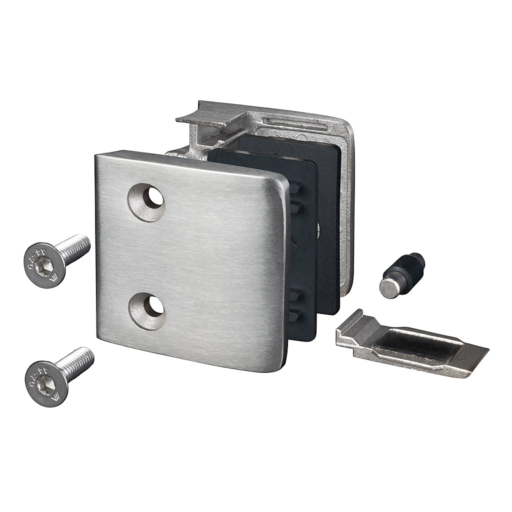 316 Stainless Steel Large Square Glass Clamp For 42.4mm Tube To Suit 12.76 - 16.76mm