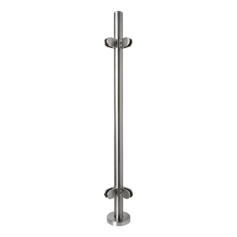 316 Stainless Steel Glass Balustrade Corner Post 48.3mm x 2.0mm With Post Cap