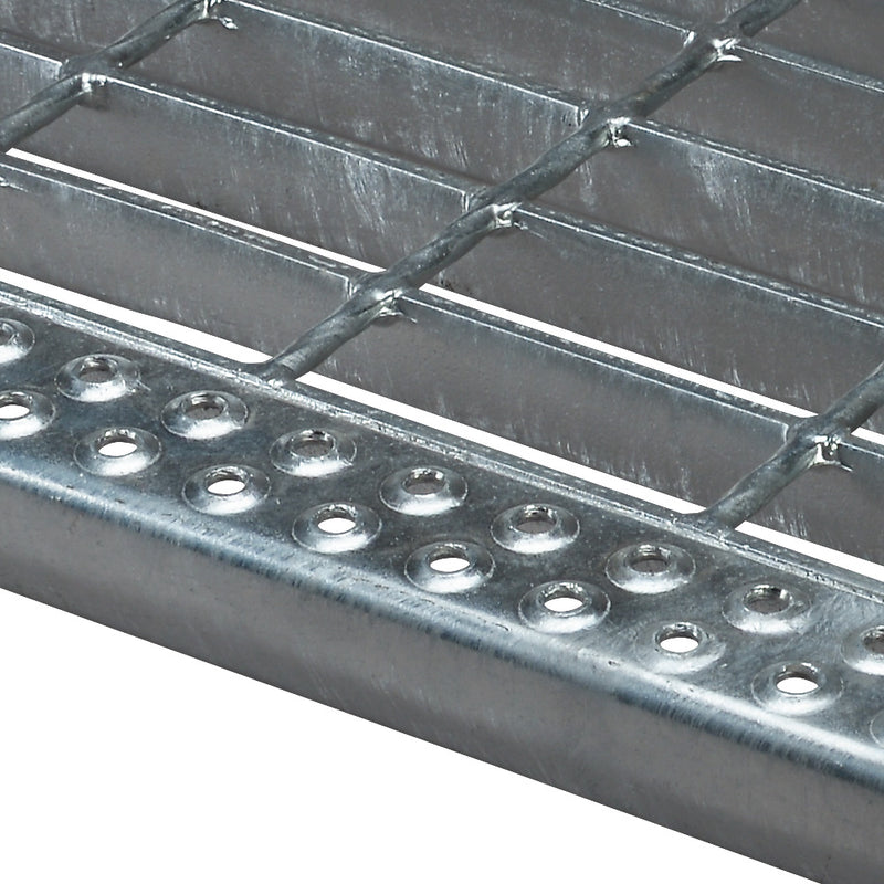 ST1 Galvanised Stair Tread 800 x 288mm Perforated Nosing