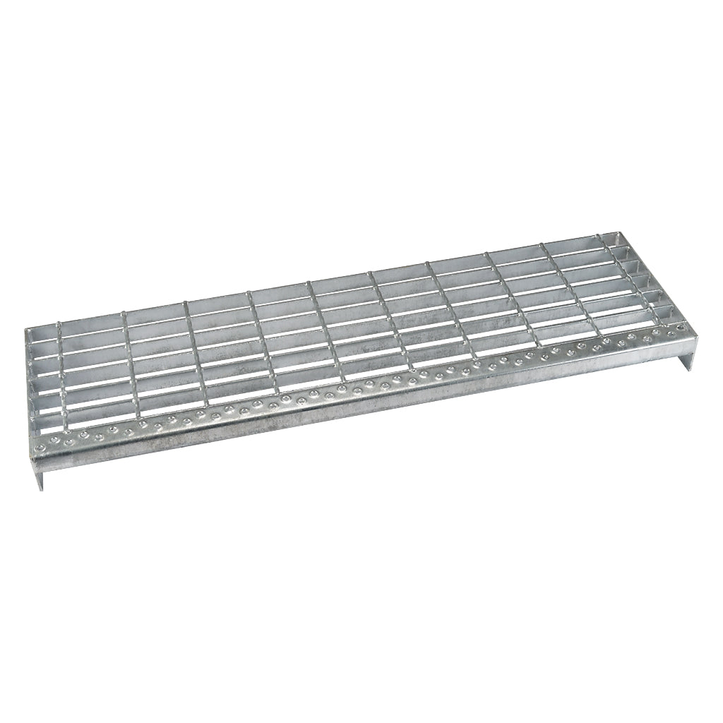 ST5 Galvanised Open Mesh Steel Stair Tread 1000 x 288mm Perforated Nosing