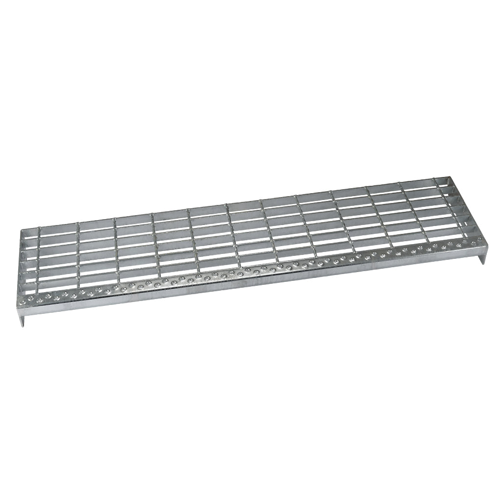 ST8 Galvanised Open Mesh Steel Stair Tread 1200 x 288mm Perforated Nosing