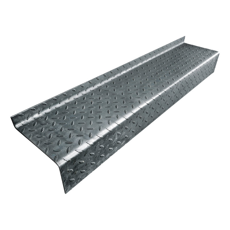 DDA Durbar Steel Stair Tread 1250 x 265 x 4.5mm 50mm Turn Up 145mm Down