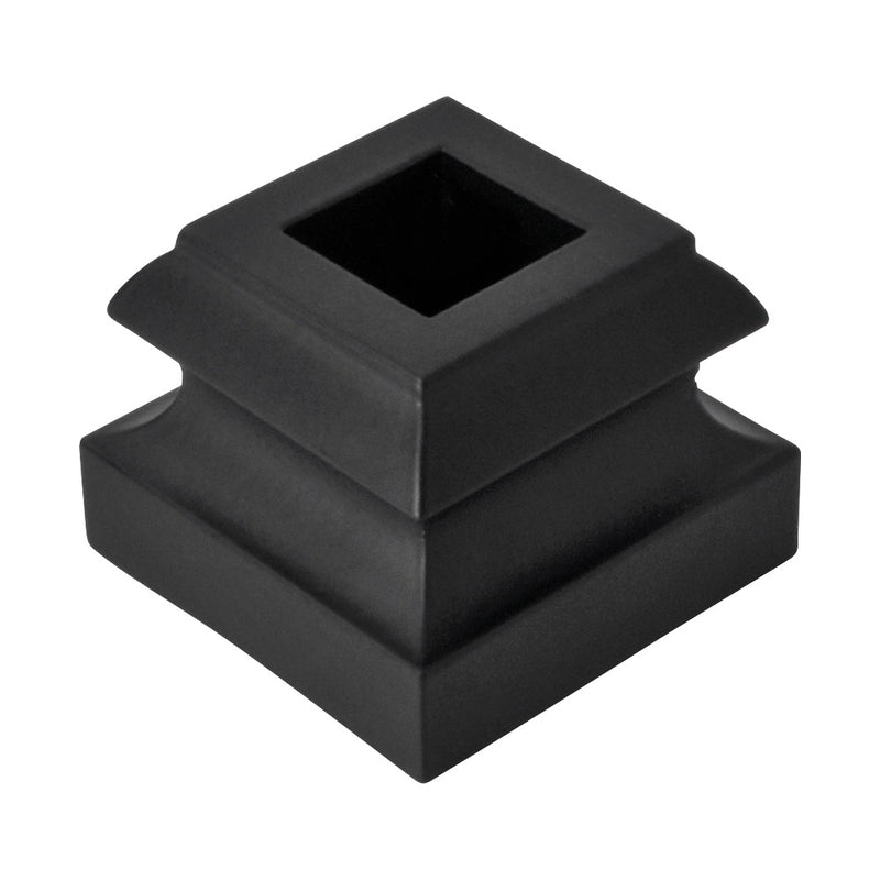 Aluminium Baluster Collar On Level 26 x 34mm For 12.5mm Square Black