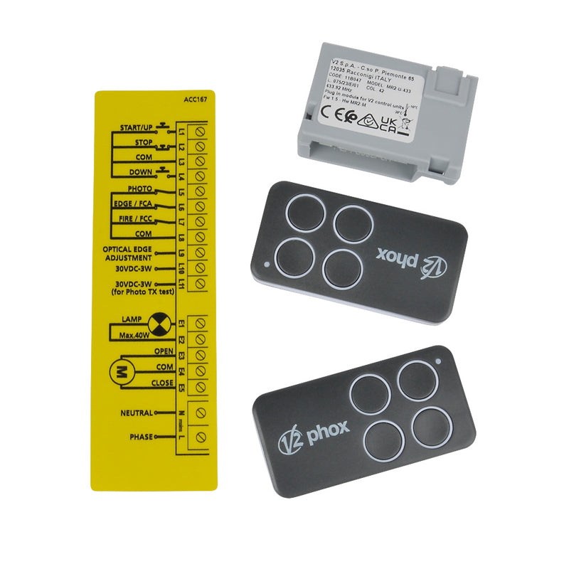 V2 Easy Top Control Kit For Roller Shutter Doors 230V