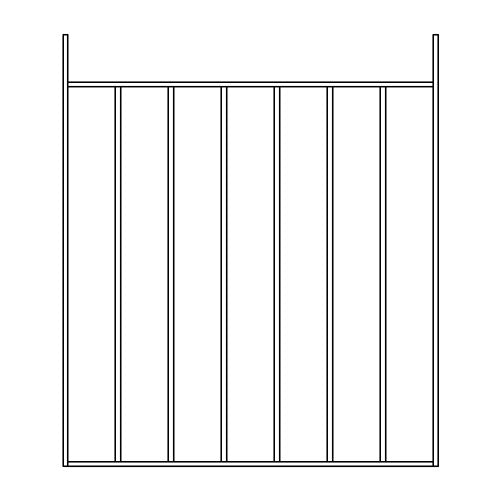 Pre Fabricated Metal Gate 25x10mm 800mm Wide 914mm High with 12mm Dia Infills