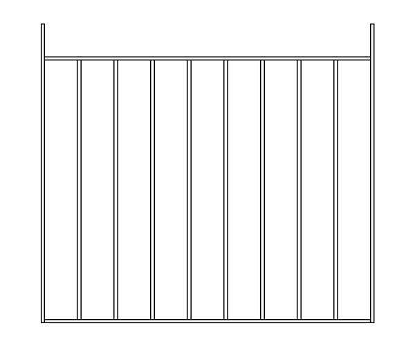 Pre Fabricated Metal Gate 25x10mm 1030mm Wide 914mm High with 12mm Dia Infills