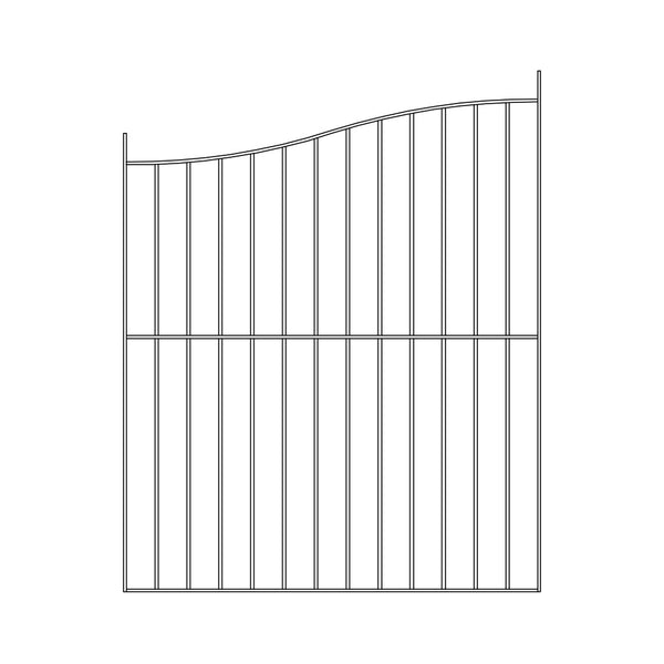 Pre Fabricated Metal Gate 25x10mm 1476mm Wide 1830mm High with 12mm Dia Infills