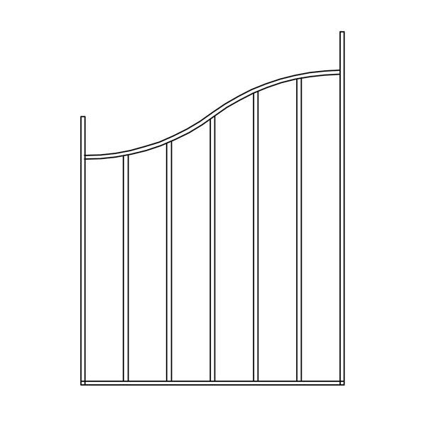 Pre Fabricated Metal Gate 25x10mm 680mm Wide 914mm High With 12mm Dia Infills