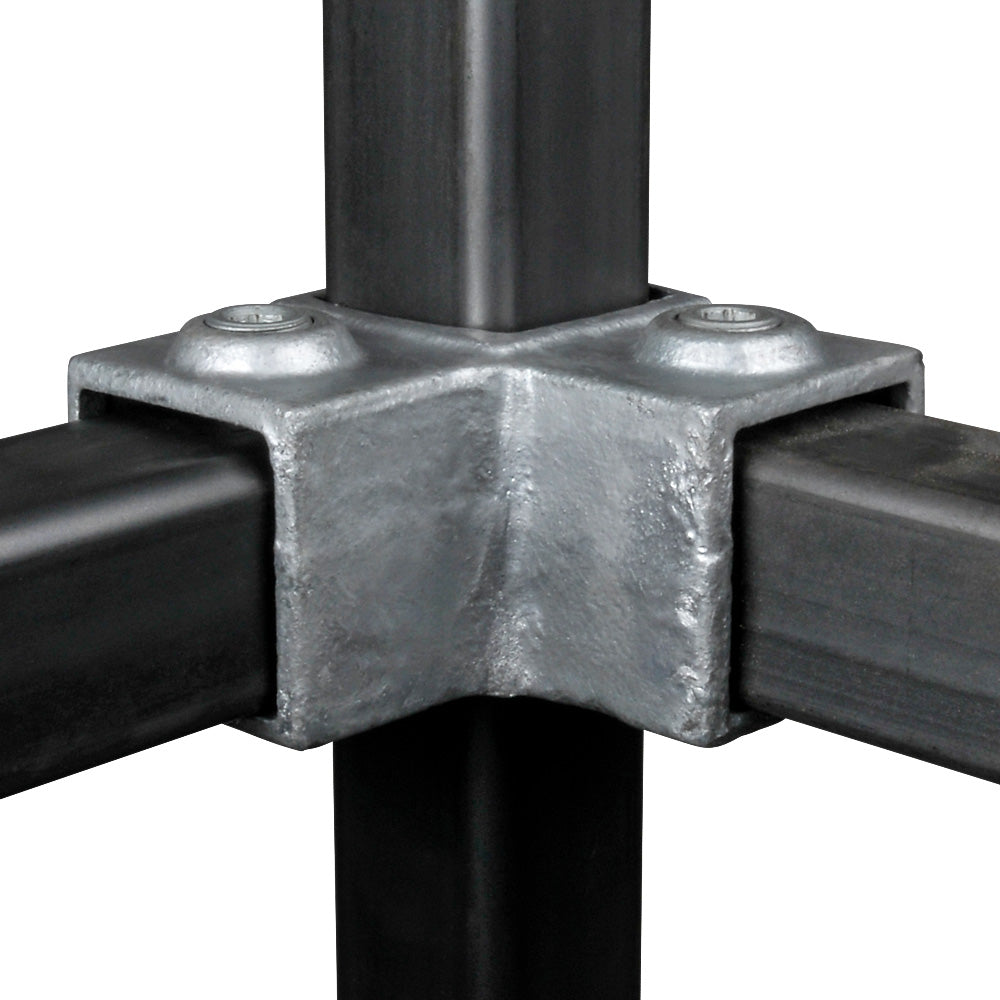 Rectangular Box Section Clamp Three Way Mid Corner Square Key Clamp For 40mm Box Section