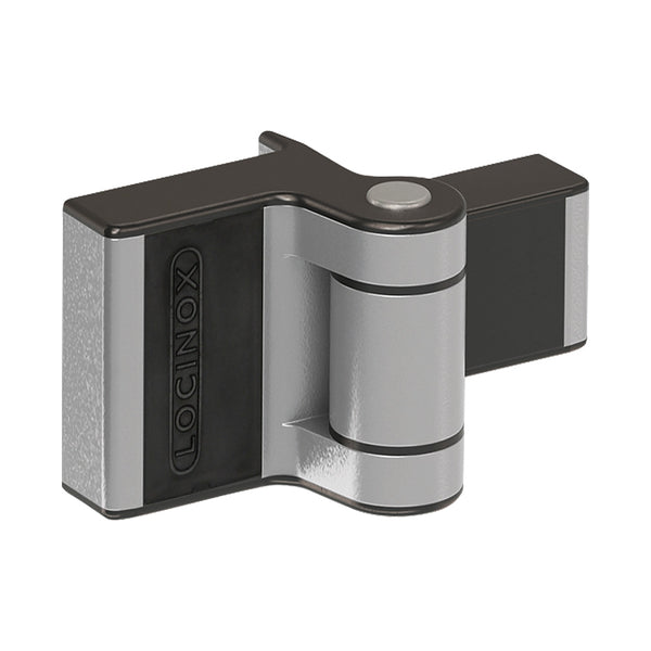 Locinox Puma Compact 2 Way Adjustment 180Deg Surface Mounted Hinge Silver