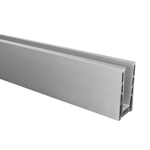 Adjustable Aluminium Channel Base Fix To Suit Glass 12mm To 21.52mm 3000mm Long