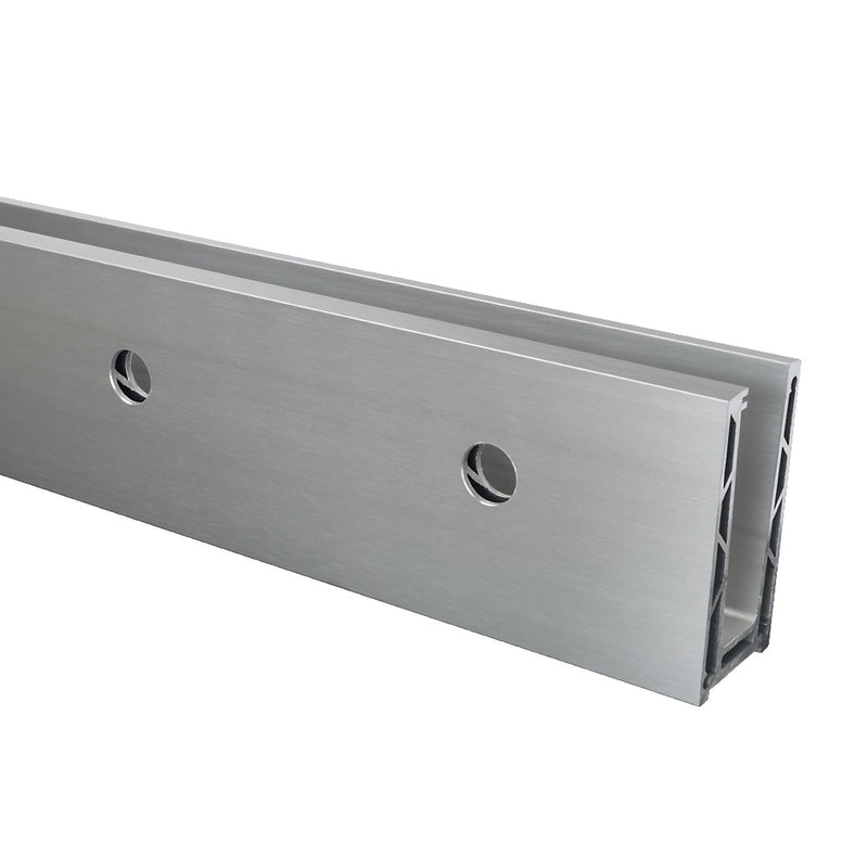 Adjustable Aluminium Channel Side Fix To Suit Glass 12mm To 21.52mm 3000mm Long