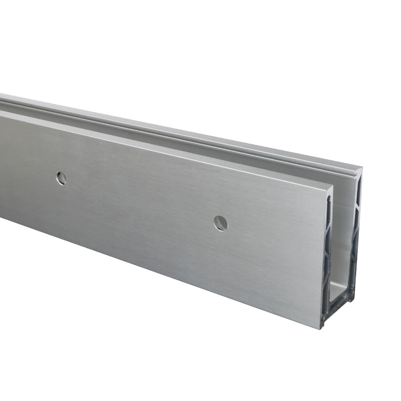 Adjustable Aluminium Channel Side Fix To Suit Glass 12mm To 21.52mm 3000mm Long