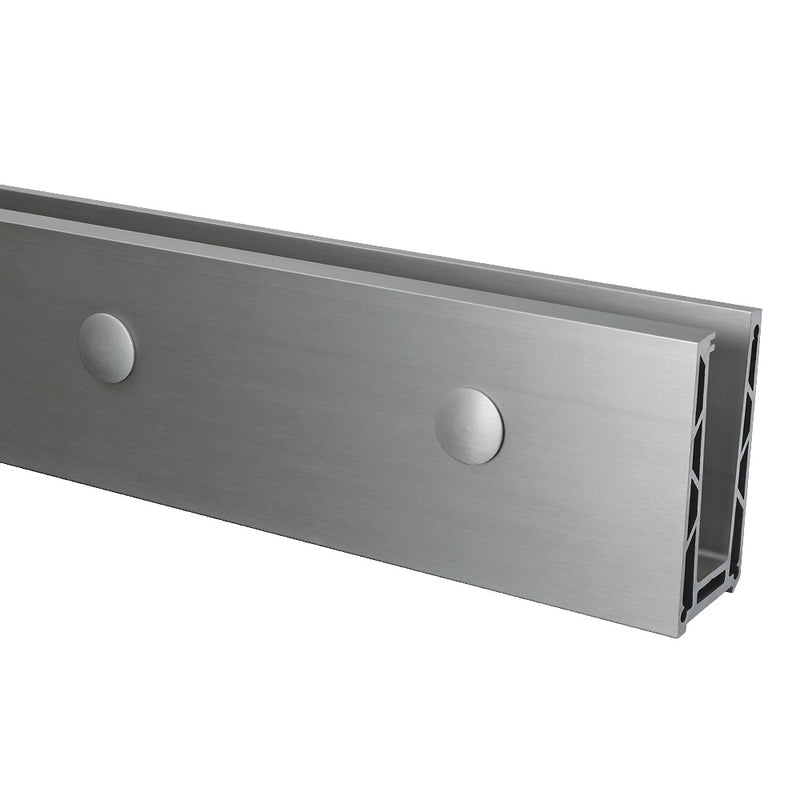 Adjustable Aluminium Channel Side Fix To Suit Glass 12mm To 21.52mm 3000mm Long