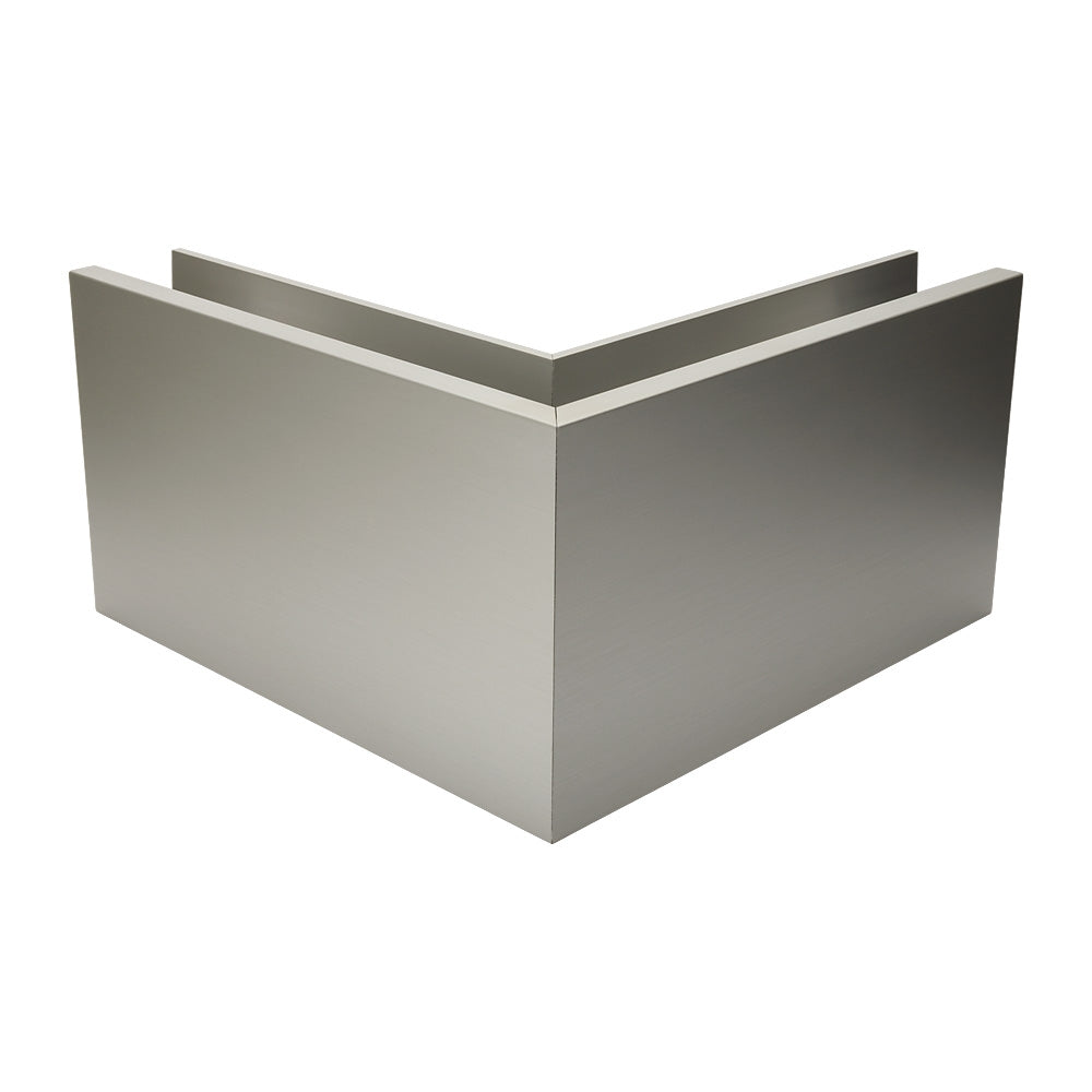 Aluminium Channel Corner Piece Base Fix Anodised Effect 195 x 195mm