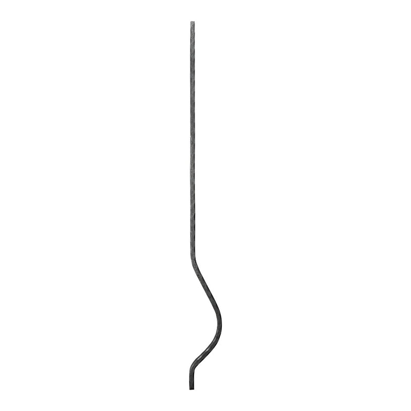16 x 16mm Bowed Baluster Hammered Edge Bar 1200mm