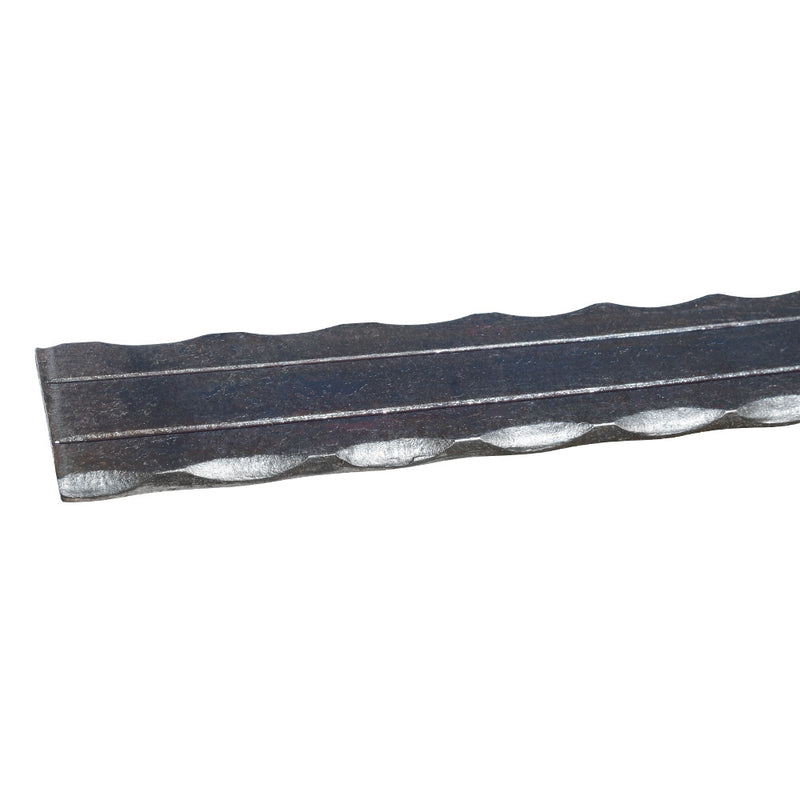 BR19B 40 x 8mm Mild Steel Hammered Edge & Grooved Bar