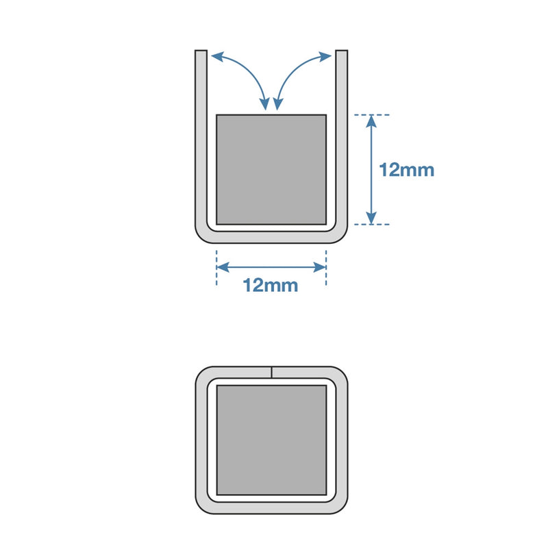 CC12X12 Mild Steel Collar Clip 12 x 12mm