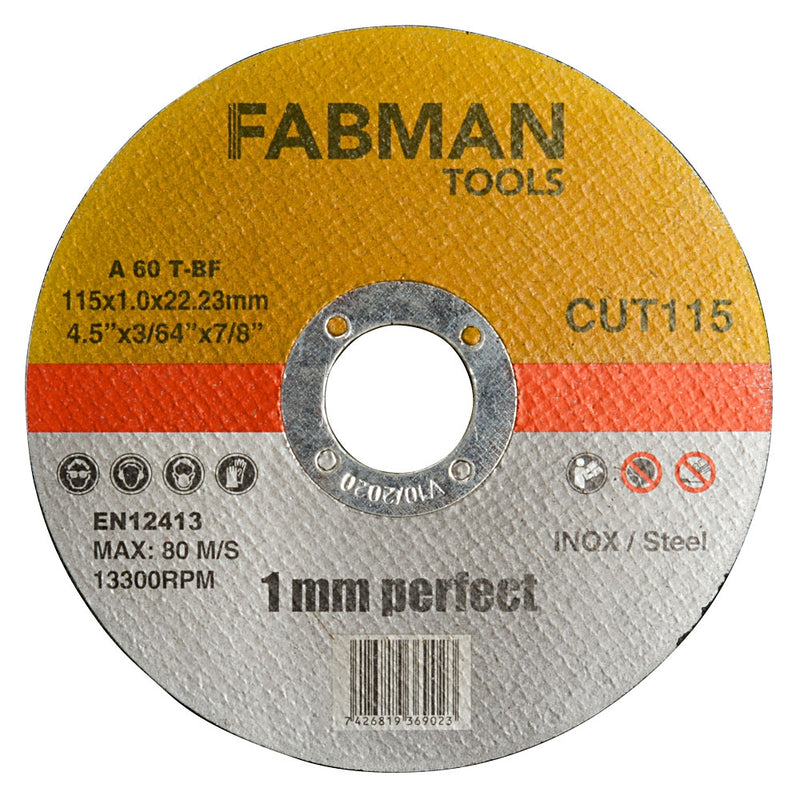 Flat Super Thin Cutting Discs 115 x 22 x 1.0mm