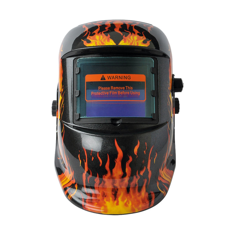 Auto Darkening Solar Powered Welding Helmet Hell Fire