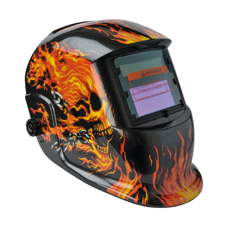 Auto Darkening Solar Powered Welding Helmet Hell Fire