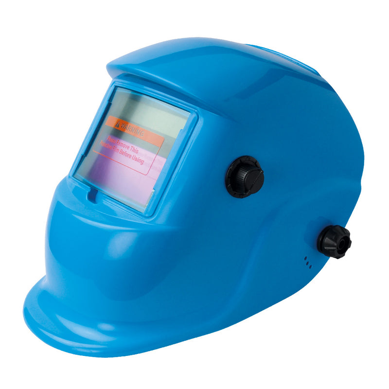 Auto Darkening Solar Powered Welding Helmet Blue