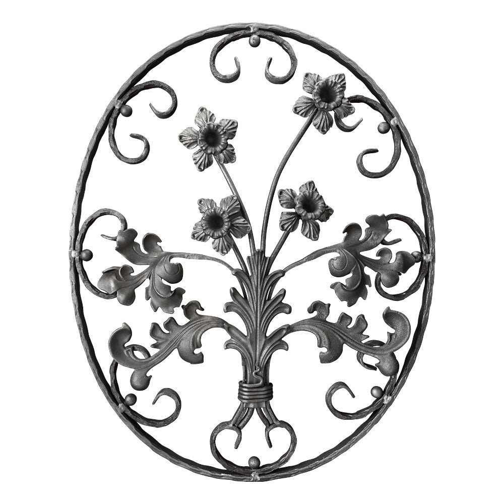 FF18 Ornate Panel 650 x 540mm 20x8mm Hammered Edge Bar