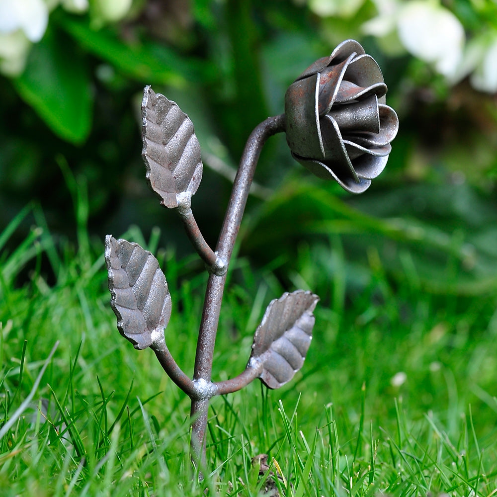 FL49 Rose With 3 Leaves 270mm High