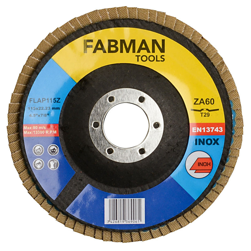 Flap Disc Zirconium 60 Grit 115mm x 22mm