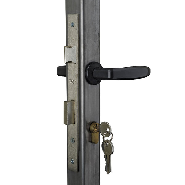 Gate Lock Frame Kit 40mm Profiled Box Section Lock Handles & Cylinder