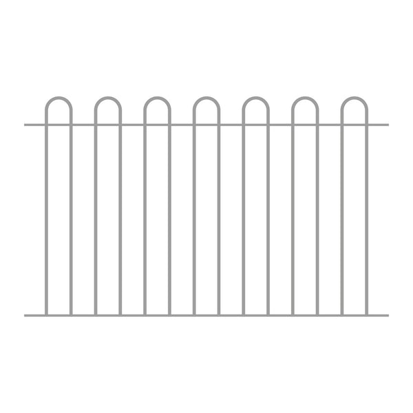 Hoop Top Fence Panel 12mm Round Bar Galvanised 1656 x 1000mm