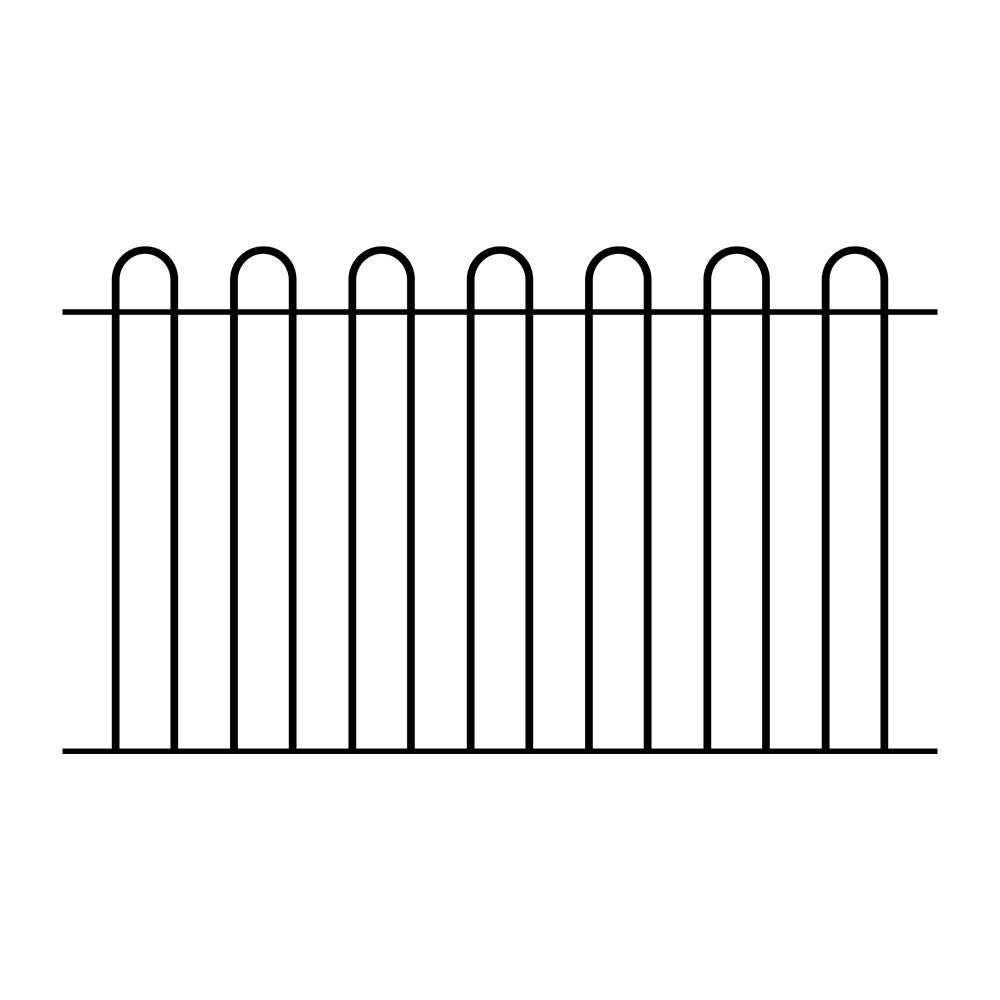 Hoop Top Fence Panel 16mm Round Bar Self Colour 1724 x 1000mm