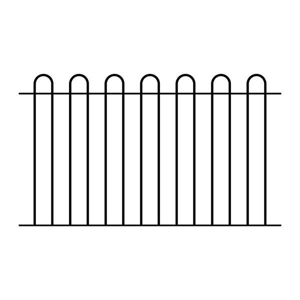 Hoop Top Fence Panel 16mm Round Bar Self Colour 1724 x 1000mm