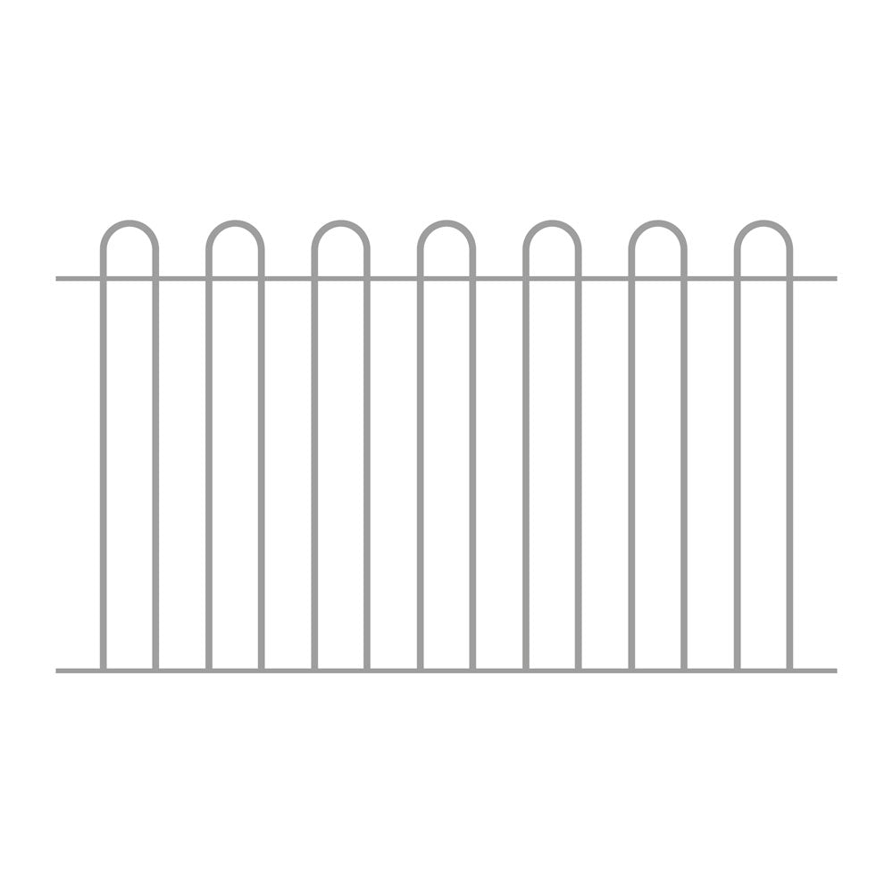 16mm Round Bar Hoop Top Fence Panel Galvanised 1724 x 1000mm High