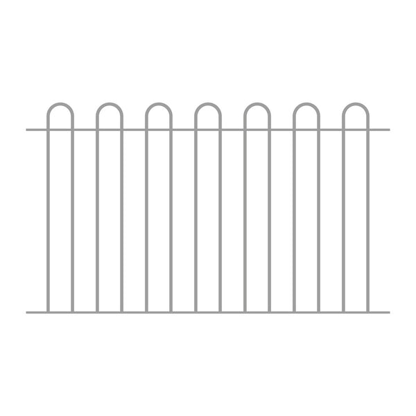 Hoop Top Fence Panel 16mm Round Bar Galvanised 1724 x 1000mm