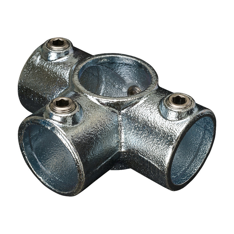 176B 3 Way Side Outlet Tee Key Clamp To Suit 33.7mm Tube