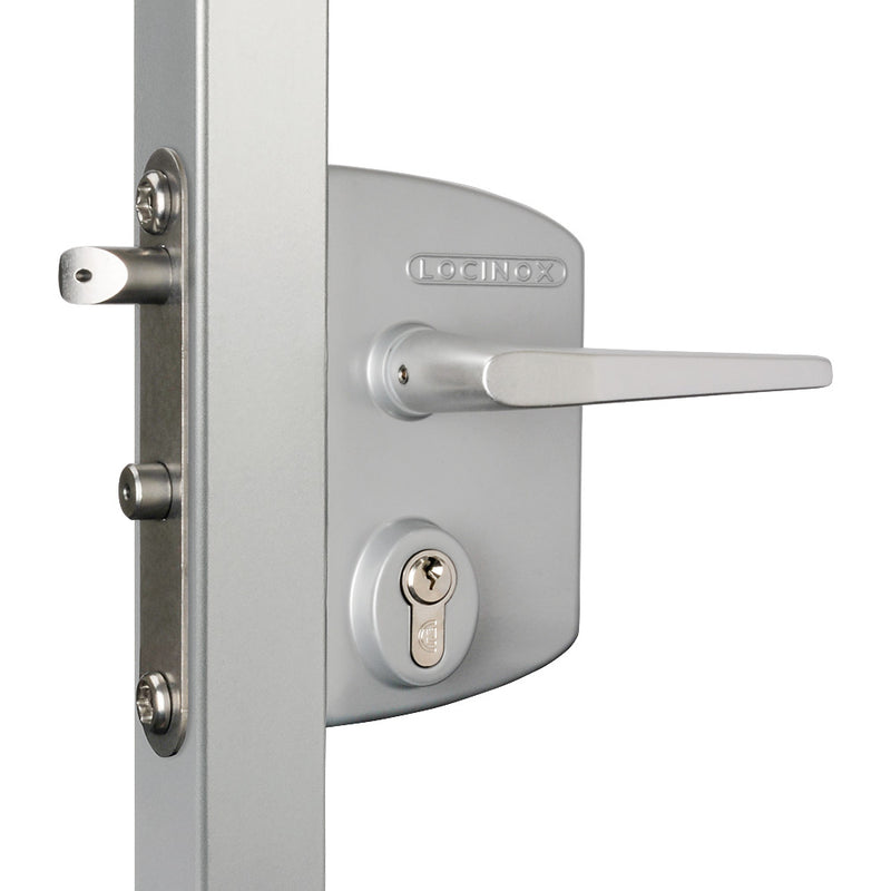 Locinox LPKQ U2 Anti Panic Lock To Suit 40 - 60mm Box Section With Half Silver Handle