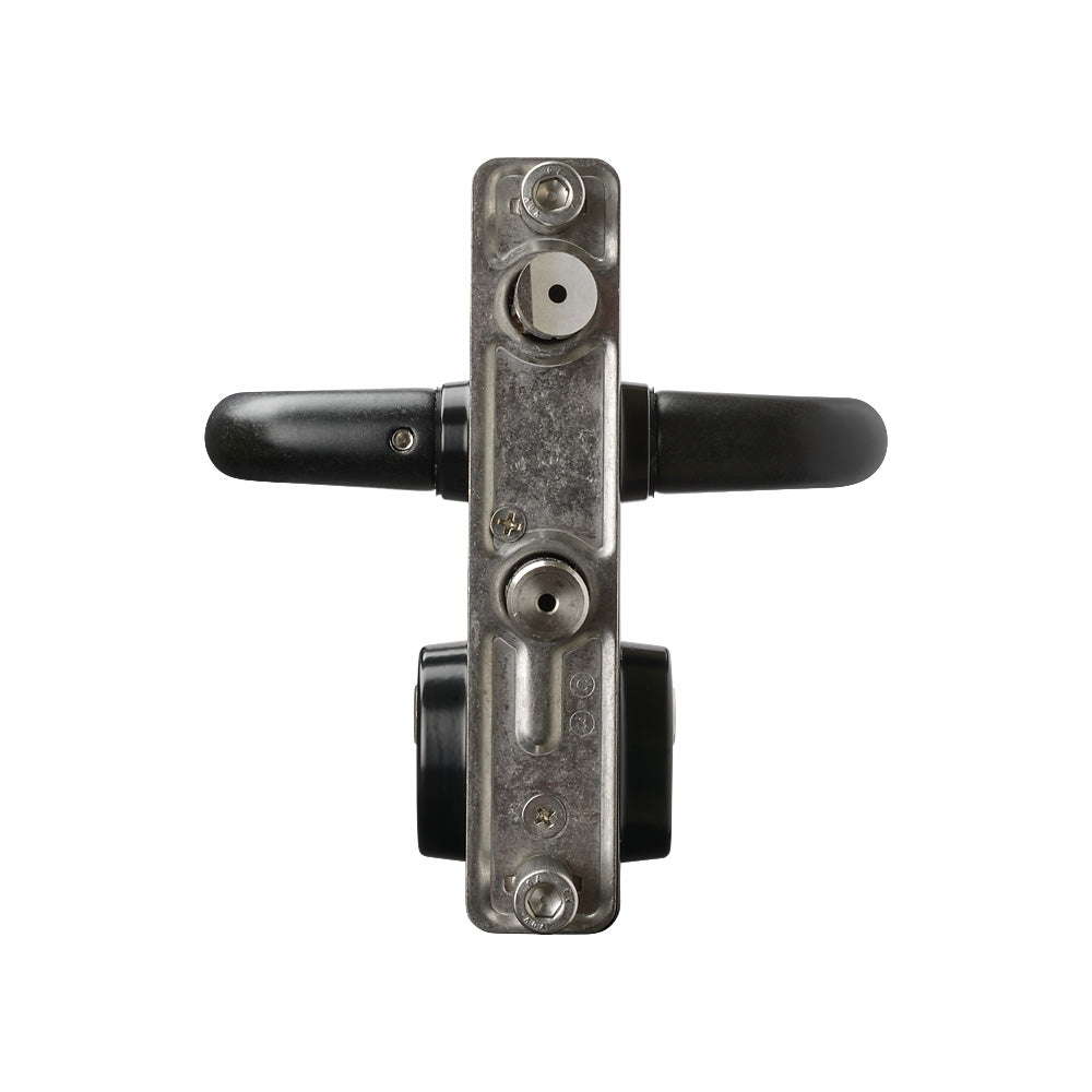 Locinox LAKQ U2 Industrial Gate Lock To Suit 30 - 50mm Box Section Black Aluminium Handles