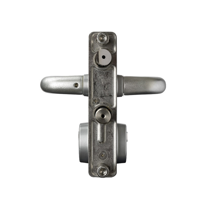 Locinox LAKQ U2 Industrial Gate Lock To Suit 30 - 50mm Box Section Silver Aluminium Handles