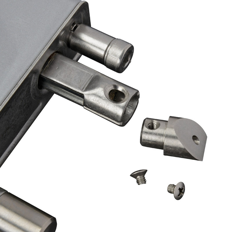 Locinox LAKQ U2 Industrial Gate Lock To Suit 30 - 50mm Box Section Silver Aluminium Handles